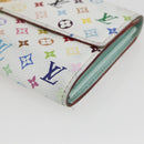 LOUIS VUITTON Multicolor Portefeuille Sarah Wallet White M93532 Auth 158855-7