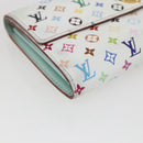 LOUIS VUITTON Multicolor Portefeuille Sarah Wallet White M93532 Auth 158855-14
