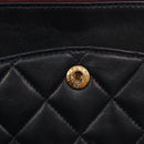 CHANEL Matelasse 25 Double Flap Chain Bag Lamb Skin Navy Gold CC Auth 158857SM-8