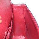 CHANEL Matelasse 25 Double Flap Chain Bag Lamb Skin Navy Gold CC Auth 158857SM-28