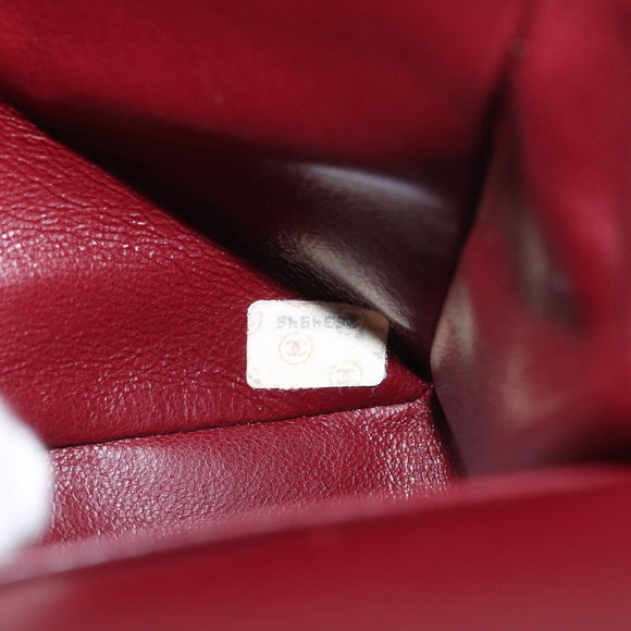 CHANEL Matelasse 25 Double Flap Chain Bag Lamb Skin Navy Gold CC Auth 158857SM