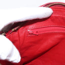 CHANEL Matelasse Chain Shoulder Bag Lamb Skin Red Gold CC Auth 158858-20