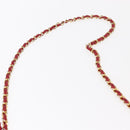 CHANEL Matelasse Chain Shoulder Bag Lamb Skin Red Gold CC Auth 158858-8