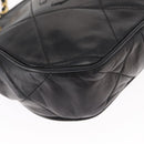 CHANEL Chain Matelasse Shoulder Bag Lamb Skin Black Gold CC Auth 158859V-15