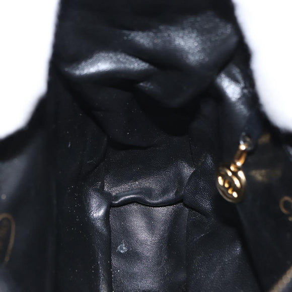 CHANEL Chain Matelasse Shoulder Bag Lamb Skin Black Gold CC Auth 158859V