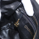 CHANEL Chain Matelasse Shoulder Bag Lamb Skin Black Gold CC Auth 158859V-23