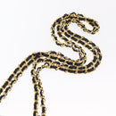 CHANEL Chain Matelasse Shoulder Bag Lamb Skin Black Gold CC Auth 158859V-14