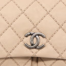 CHANEL Matelasse Chain Shoulder Bag Leather Beige CC Auth 158860-14