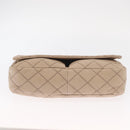 CHANEL Matelasse Chain Shoulder Bag Leather Beige CC Auth 158860-9