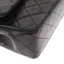 CHANEL Chain Double Flap Matelasse 23 Bag Lamb Skin Black Gold CC Auth 158862SM-15