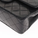 CHANEL Chain Double Flap Matelasse 23 Bag Lamb Skin Black Gold CC Auth 158862SM-16