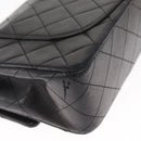 CHANEL Chain Double Flap Matelasse 23 Bag Lamb Skin Black Gold CC Auth 158862SM-17