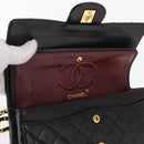 CHANEL Chain Double Flap Matelasse 23 Bag Lamb Skin Black Gold CC Auth 158862SM-24