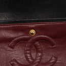 CHANEL Chain Double Flap Matelasse 23 Bag Lamb Skin Black Gold CC Auth 158862SM-28