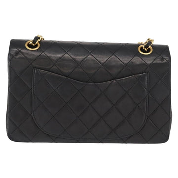 CHANEL Chain Double Flap Matelasse 23 Bag Lamb Skin Black Gold CC Auth 158862SM - 0