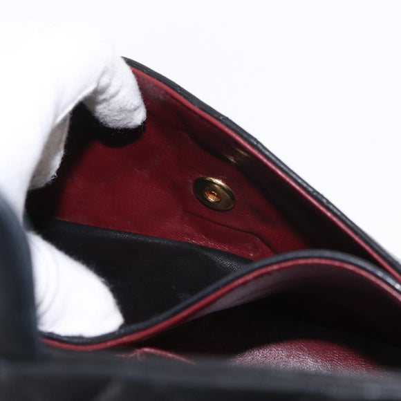 CHANEL Chain Double Flap Matelasse 23 Bag Lamb Skin Black Gold CC Auth 158862SM