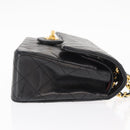 CHANEL Chain Double Flap Matelasse 23 Bag Lamb Skin Black Gold CC Auth 158862SM-3