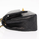 CHANEL Chain Double Flap Matelasse 23 Bag Lamb Skin Black Gold CC Auth 158862SM-4