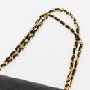 CHANEL Chain Double Flap Matelasse 23 Bag Lamb Skin Black Gold CC Auth 158862SM-14