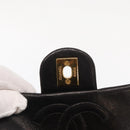 CHANEL Matelasse Chain Shoulder Bag Lamb Skin Gold Black CC Auth 158863SAV-21