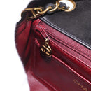 CHANEL Matelasse Chain Shoulder Bag Lamb Skin Gold Black CC Auth 158863SAV-25
