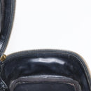 CHANEL Bicolore Vanity Hand Bag Lamb Skin Black Gold CC Auth 158864-19