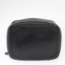 CHANEL Bicolore Vanity Hand Bag Lamb Skin Black Gold CC Auth 158864-5