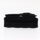 CHANEL Matelasse Chain Camelia Shoulder Bag Velor Black Gold CC Auth 158865V-10
