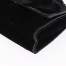 CHANEL Matelasse Chain Camelia Shoulder Bag Velor Black Gold CC Auth 158865V-12