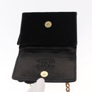 CHANEL Matelasse Chain Camelia Shoulder Bag Velor Black Gold CC Auth 158865V-16