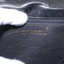 CHANEL Matelasse Chain Camelia Shoulder Bag Velor Black Gold CC Auth 158865V-20
