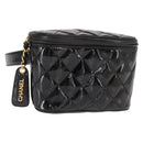 CHANEL Matelasse Waist bag Patent leather Black Gold CC Auth 158866SAV-1