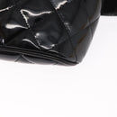 CHANEL Matelasse Waist bag Patent leather Black Gold CC Auth 158866SAV-11