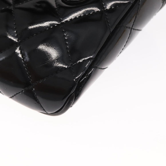 CHANEL Matelasse Waist bag Patent leather Black Gold CC Auth 158866SAV