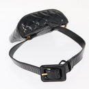 CHANEL Matelasse Waist bag Patent leather Black Gold CC Auth 158866SAV-7