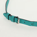 Christian Dior Diorissimo Bag Leather 2way Turquoise Blue Silver Auth 158870V-11