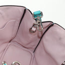 Christian Dior Diorissimo Bag Leather 2way Turquoise Blue Silver Auth 158870V-21