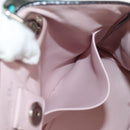 Christian Dior Diorissimo Bag Leather 2way Turquoise Blue Silver Auth 158870V-23