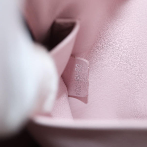 Christian Dior Diorissimo Bag Leather 2way Turquoise Blue Silver Auth 158870V