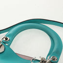 Christian Dior Diorissimo Bag Leather 2way Turquoise Blue Silver Auth 158870V-9