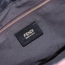 FENDI Zucchino Canvas Mamma Baguette Shoulder Bag Red Gold Auth 158873SM-15