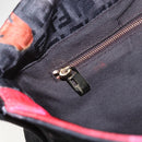 FENDI Zucchino Canvas Mamma Baguette Shoulder Bag Red Gold Auth 158873SM-16