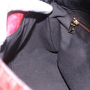 FENDI Zucchino Canvas Mamma Baguette Shoulder Bag Red Gold Auth 158873SM-19