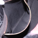 FENDI Zucchino Canvas Mamma Baguette Shoulder Bag Red Gold Auth 158873SM-20