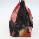 FENDI Zucchino Canvas Mamma Baguette Shoulder Bag Red Gold Auth 158873SM-4