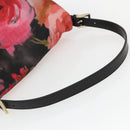 FENDI Zucchino Canvas Mamma Baguette Shoulder Bag Red Gold Auth 158873SM-7