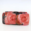 FENDI Zucchino Canvas Mamma Baguette Shoulder Bag Red Gold Auth 158873SM-9