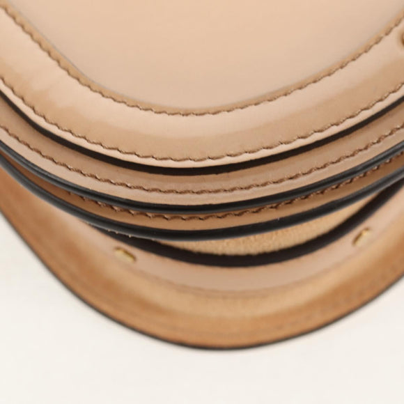 Chloe Nile Hand Bag Enamel 2way Beige Gold Auth 158874V