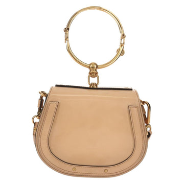 Chloe Nile Hand Bag Enamel 2way Beige Gold Auth 158874V - 0