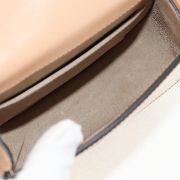 Chloe Nile Hand Bag Enamel 2way Beige Gold Auth 158874V